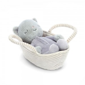 Pluszaki Jellycat Rock-a-Bye Kitten,12cm x 9cm x 20cm Szare | Polska MBGX-29415