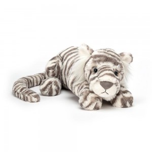Pluszaki Jellycat Sacha Snow Tiger,13cm x 14cm x 36cm Białe | Polska TVYP-68792