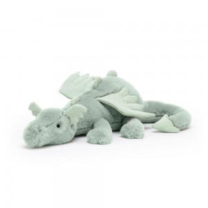 Pluszaki Jellycat Sage Dragon,4.7in x 5.5in x 19.7in Zielone | Polska LDSV-54139