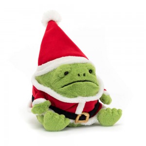 Pluszaki Jellycat Santa Ricky Rain Frog,16cm x 12cm x 13cm Zielone | Polska CEWD-39752