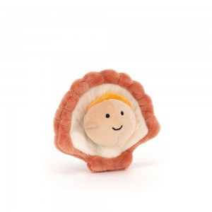 Pluszaki Jellycat Sensational Seafood Scallop,9cm x 11cm x 4cm Brązowe | Polska RQJX-25781