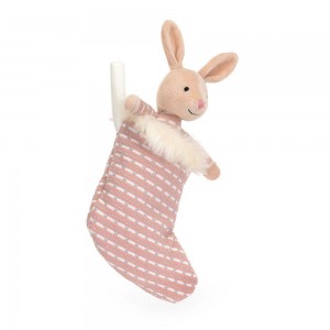 Pluszaki Jellycat Shimmer Stocking Króliczek,20cm x 9cm x 2cm Beżowe | Polska IBKC-34095
