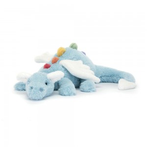 Pluszaki Jellycat Sky Dragon,12cm x 14cm x 50cm Niebieskie | Polska SZPJ-50486