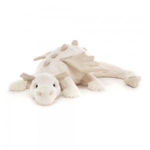 Pluszaki Jellycat Snow Dragon,12cm x 14cm x 50cm Białe | Polska ZYQU-09724