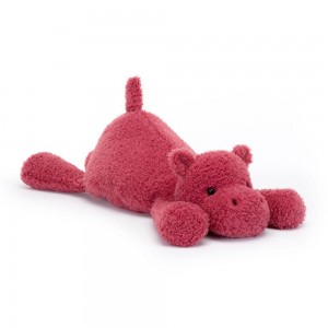Pluszaki Jellycat Splootie Hippo,16cm x 18cm x 42cm Różowe | Polska SEQN-21765