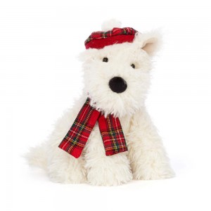 Pluszaki Jellycat Winter Warmer Munro Scottie Piesek,8.3in x 4.7in x 5.9in Białe | Polska TRJG-79204
