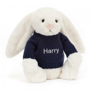 Swetry Jellycat Bashful Cream Króliczek,31cm x 12cm x 9cm Białe | Polska WKCF-43687