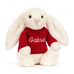 Swetry Jellycat Bashful Cream Króliczek,31cm x 12cm x 9cm Białe | Polska TWBR-21075