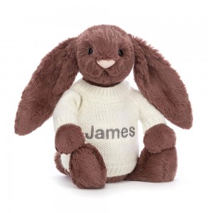Swetry Jellycat Bashful Fudge Króliczek with Cream,31cm x 12cm x 9cm Brązowe | Polska EUQF-63975