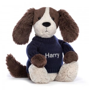 Swetry Jellycat Bashful Fudge Puppy,31cm x 12cm x 9cm Brązowe | Polska BTGF-40531