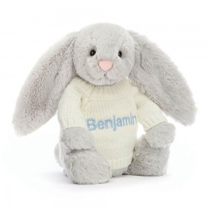 Swetry Jellycat Bashful Króliczek with Cream,31cm x 12cm x 9cm Szare | Polska PGQU-23018