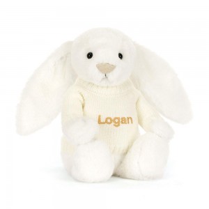 Swetry Jellycat Bashful Luxe Króliczek Luna with Cream,31cm x 12cm x 9cm Białe | Polska LKVC-17953