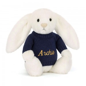 Swetry Jellycat Bashful Luxe Króliczek Luna,31cm x 12cm x 9cm Białe | Polska RMUO-97318