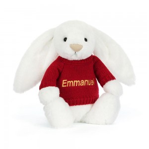 Swetry Jellycat Bashful Luxe Króliczek Luna,31cm x 12cm x 9cm Białe | Polska NEPH-51380