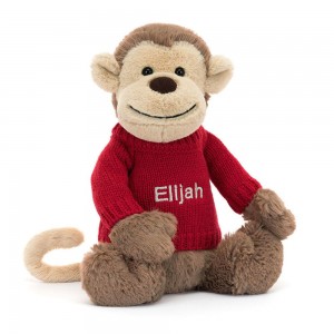 Swetry Jellycat Bashful Monkey,31cm x 12cm x 9cm Brązowe | Polska DQCE-46501