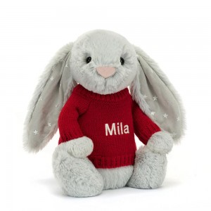 Swetry Jellycat Bashful Shimmer Króliczek,31cm x 12cm x 9cm Szare | Polska ZDAT-16480