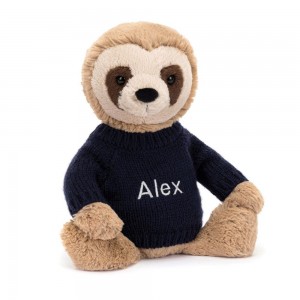 Swetry Jellycat Bashful Sloth,28cm x 10cm x 7cm Beżowe | Polska NURB-47830
