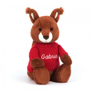 Swetry Jellycat Bashful Squirrel,31cm x 12cm x 9cm Czerwone | Polska DAHU-56874