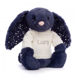 Swetry Jellycat Bashful Stardust Króliczek with Cream,31cm x 12cm x 9cm Niebieskie | Polska MFSV-04592