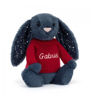 Swetry Jellycat Bashful Stardust Króliczek,31cm x 12cm x 9cm Niebieskie | Polska IULN-93461