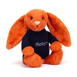 Swetry Jellycat Bashful Tangerine Króliczek,31cm x 12cm x 9cm Pomarańczowe | Polska MNZX-98745