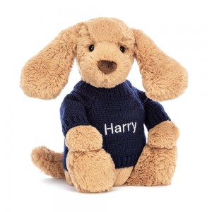Swetry Jellycat Bashful Toffee Puppy,31cm x 12cm x 9cm Brązowe | Polska HXYL-29083