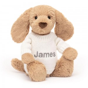 Swetry Jellycat Bashful Toffee Puppy with Cream,31cm x 12cm x 9cm Brązowe | Polska ZIWQ-47928