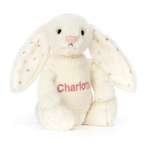 Swetry Jellycat Bashful Twinkle Króliczek with Cream,31cm x 12cm x 9cm Białe | Polska VLHM-65730