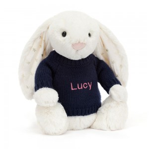 Swetry Jellycat Bashful Twinkle Króliczek,31cm x 12cm x 9cm Białe | Polska RXGW-25096