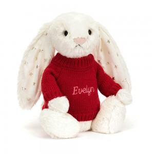 Swetry Jellycat Bashful Twinkle Króliczek,31cm x 12cm x 9cm Białe | Polska QADI-90123
