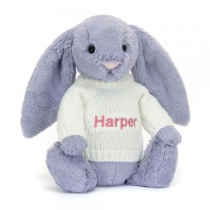 Swetry Jellycat Bashful Viola Króliczek with Cream,31cm x 12cm x 9cm Fioletowe | Polska WOIM-26089