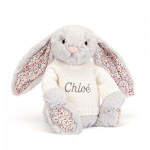Swetry Jellycat Blossom Króliczek with Cream,31cm x 12cm x 9cm Szare | Polska GCKV-48925
