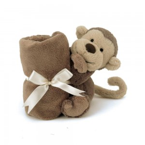 Szmatka Przytulanka Jellycat Bashful Monkey,15cm x 34cm x 34cm Brązowe | Polska DZSI-53129