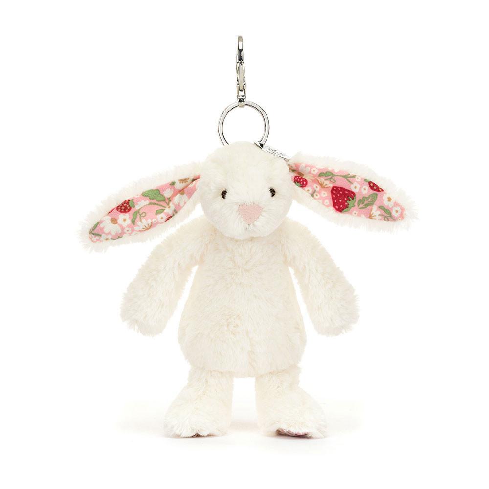 Brelok Jellycat Blossom Cream Króliczek \'Berry\',17cm x 4cm x 3cm Białe | Polska  HRBW-03618
