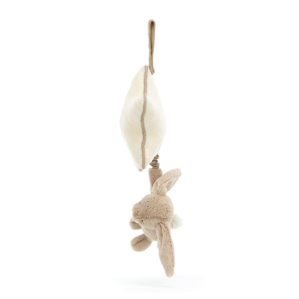 Dziecko Jellycat Bashful Króliczek Musical Pull,30cm x 20cm x 6cm Beżowe | Polska  IKJX-50928