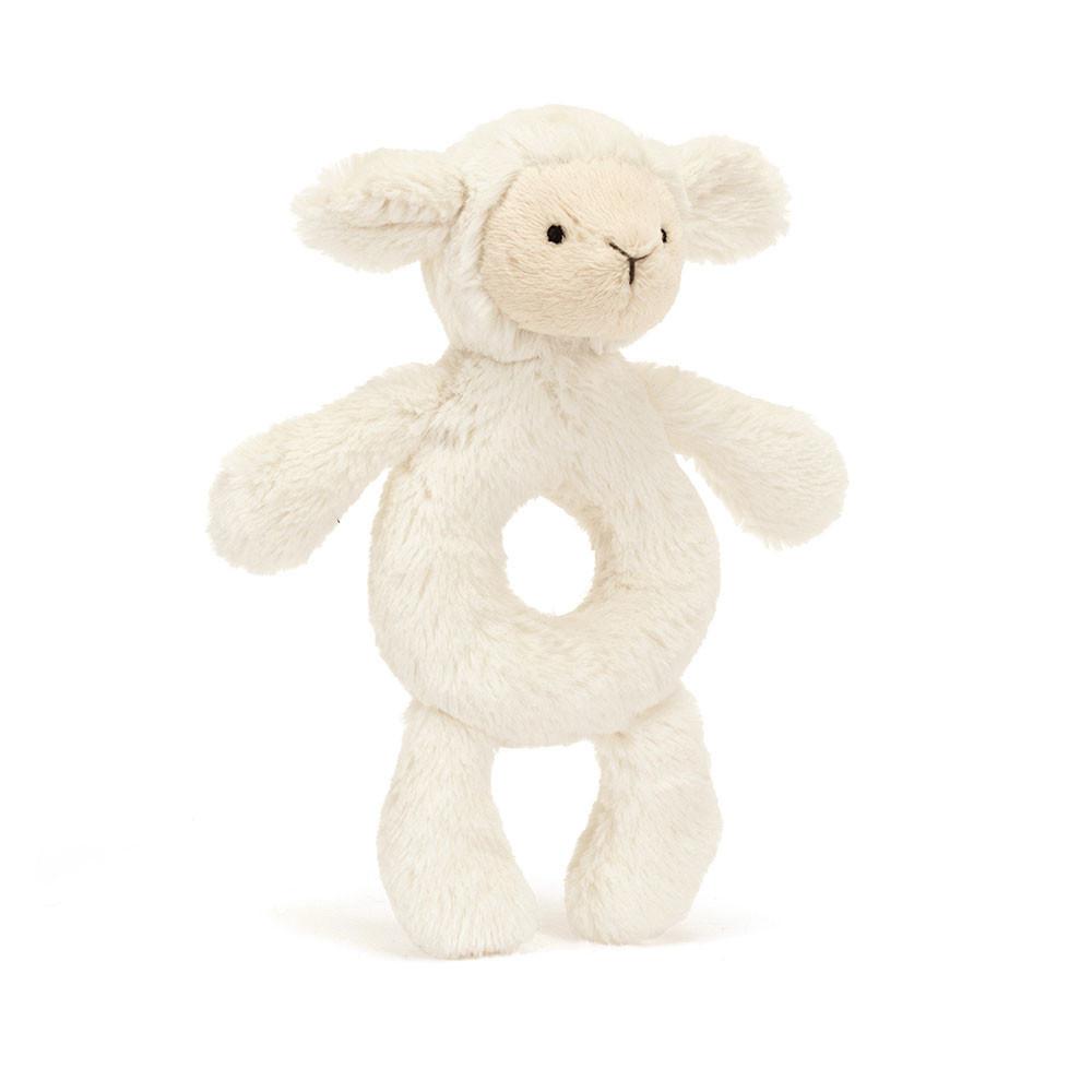 Dziecko Jellycat Bashful Lamb Ring Rattle,18cm x 8cm x 2cm Białe | Polska  KITA-28461