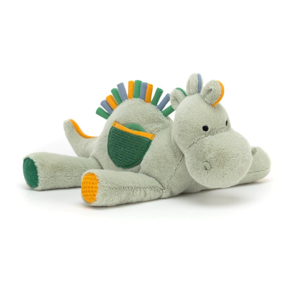 Dziecko Jellycat Peek-a-Book Dino Activity Toy,20cm x 8cm Zielone | Polska  XKJM-07135