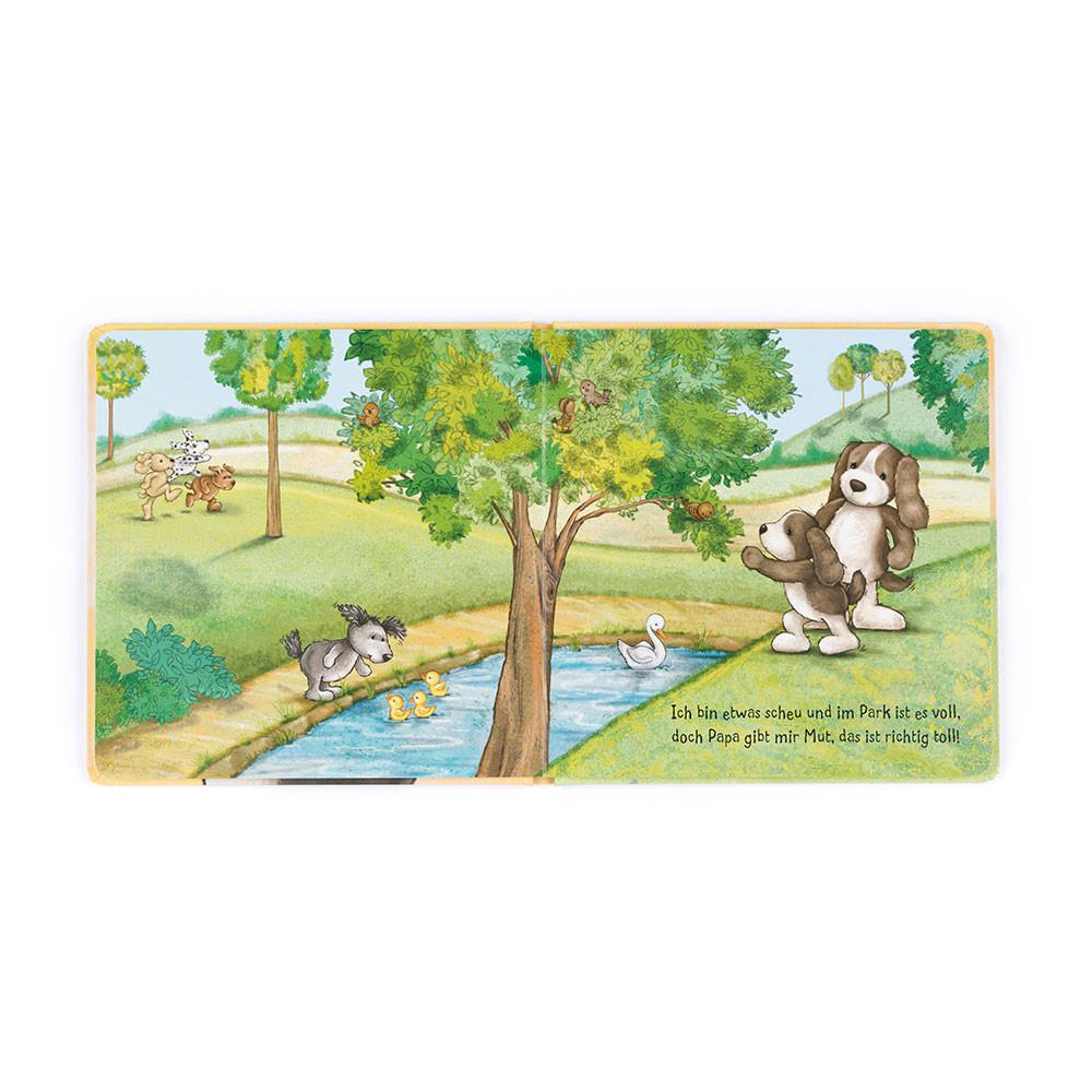 Książeczka Jellycat Hündchen Schnuck und sein Papa Buch,21cm x 21cm x 2cm Brązowe | Polska  BRJN-13548