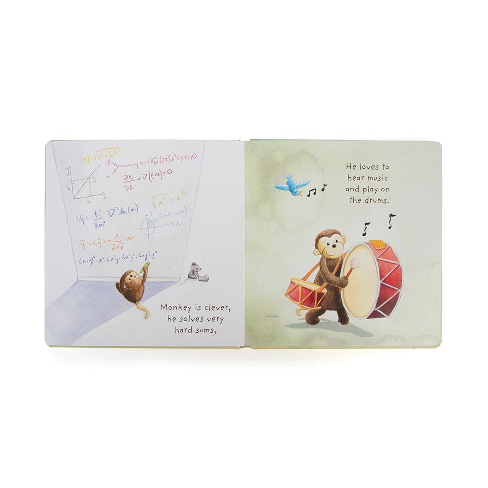 Książeczka Jellycat I Know A Monkey,23cm x 23cm x 2cm Zielone | Polska  FBUA-80671