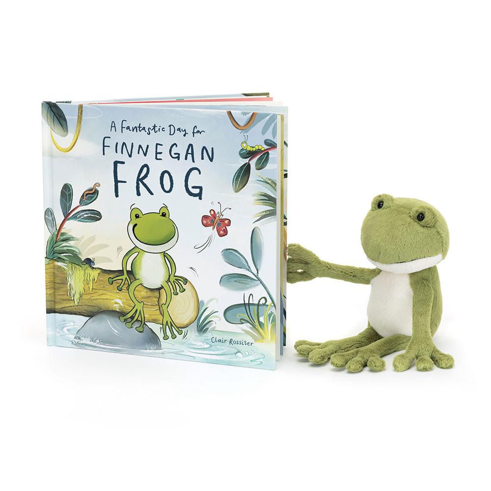 Książeczka Z Ogonkami Jellycat A Fantastic Day for Finnegan Frog and Finnegan Frog Zielone | Polska  SJFQ-07814