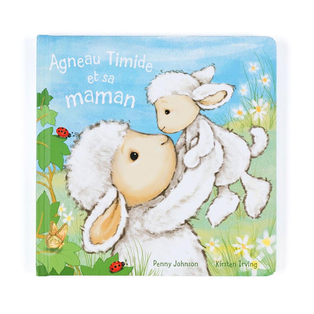 Książeczka Z Ogonkami Jellycat Agneau Timide Et Sa Maman Livre and Bashful Lamb Medium Białe | Polska  GANB-51092