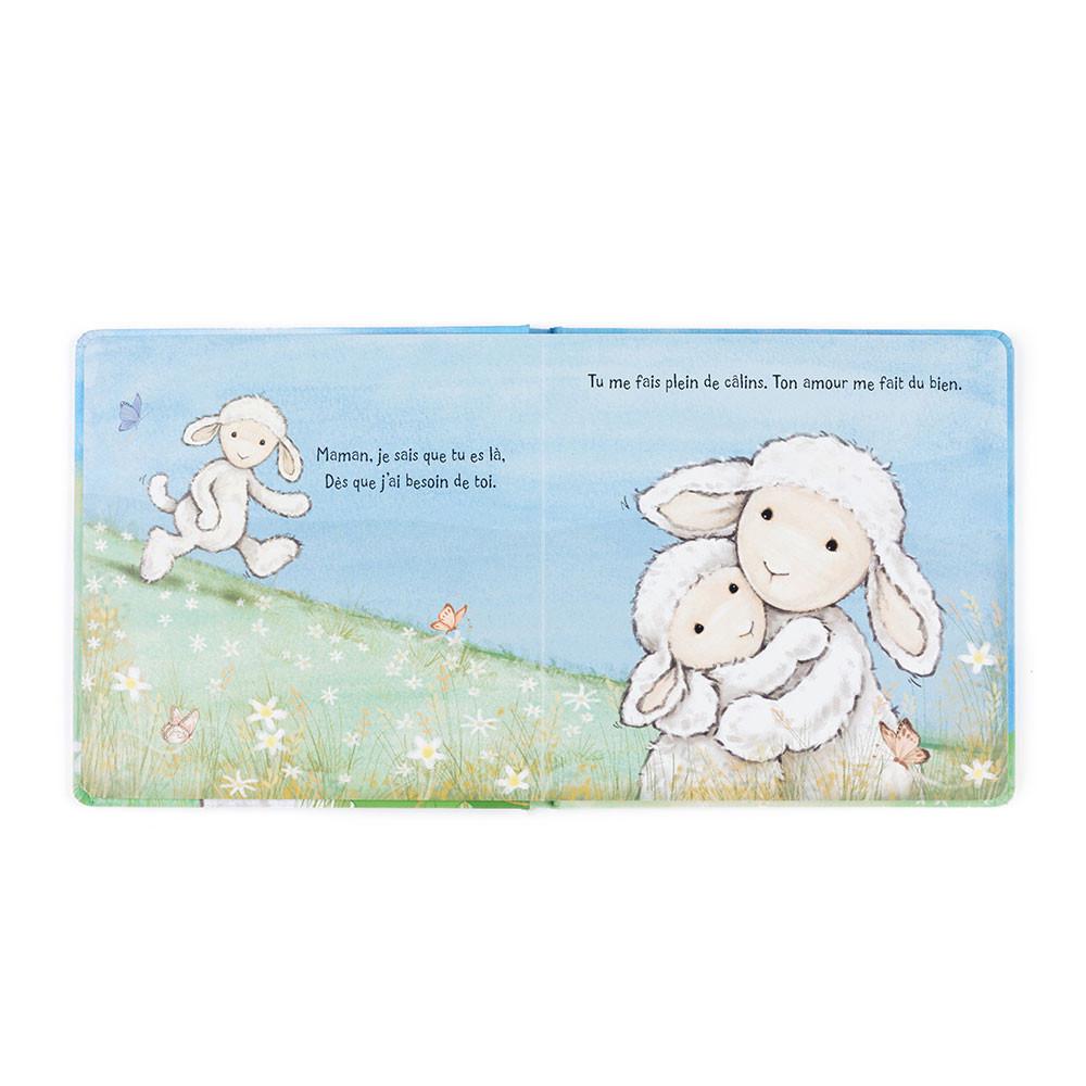 Książeczka Z Ogonkami Jellycat Agneau Timide Et Sa Maman Livre and Bashful Lamb Medium Białe | Polska  GANB-51092