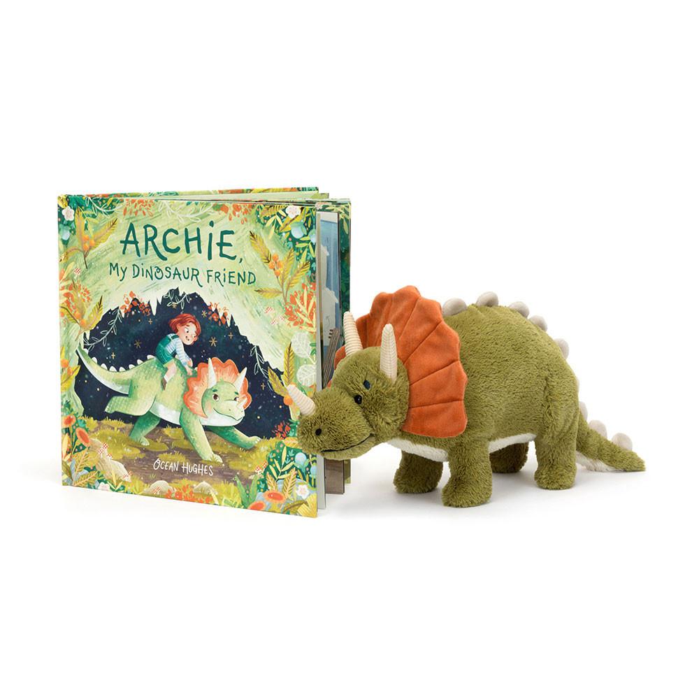 Książeczka Z Ogonkami Jellycat Archie My Dinosaur Friend and Archie Dinosaur Zielone | Polska  YNAT-15634