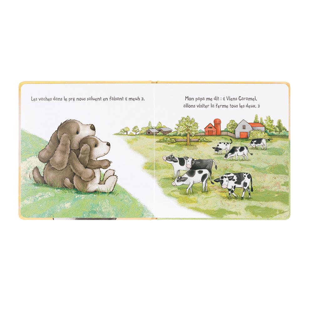 Książeczka Z Ogonkami Jellycat Caramel Le Toutou Timide Et Son Papa & Bashful Fudge Puppy Medium Brązowe | Polska  DOBU-91865