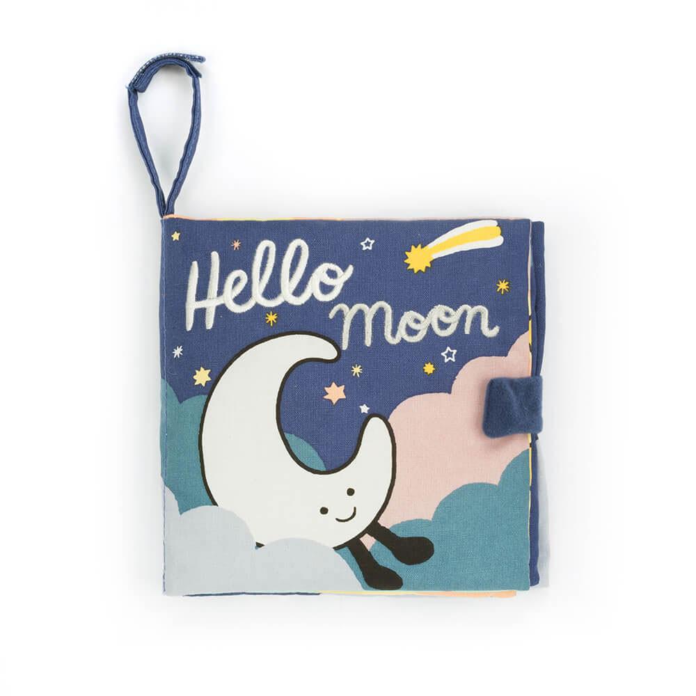 Książeczka Z Ogonkami Jellycat Hello Moon Fabric and Amuseables Moon Medium Białe | Polska  HOFA-67014