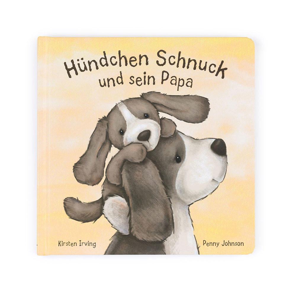 Książeczka Z Ogonkami Jellycat Hundchen Schnuck Und Sein Papa Buch and Bashful Fudge Puppy Medium Brązowe | Polska  KEXF-84673