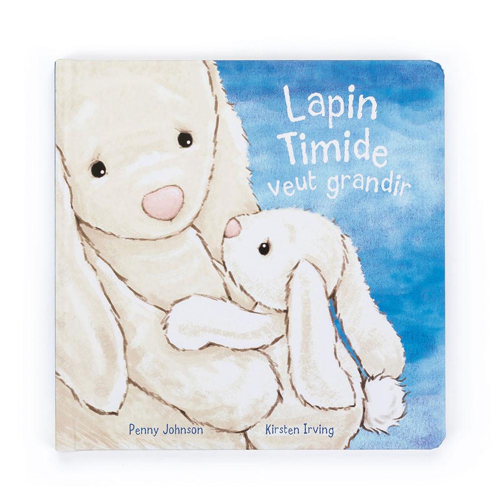 Książeczka Z Ogonkami Jellycat Lapin Timide Veut Grandir Livre and Bashful Cream Króliczek Medium Białe | Polska  BGUL-06289