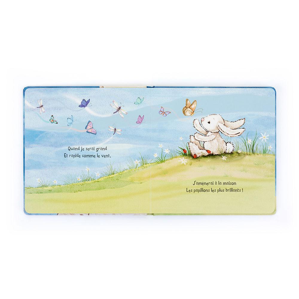 Książeczka Z Ogonkami Jellycat Lapin Timide Veut Grandir Livre and Bashful Cream Króliczek Medium Białe | Polska  BGUL-06289