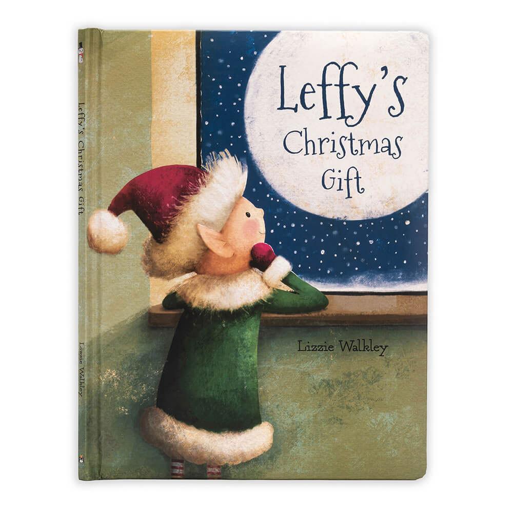 Książeczka Z Ogonkami Jellycat Leffy's Christmas Gift and Leffy Elf Medium Zielone | Polska  FZPG-72095