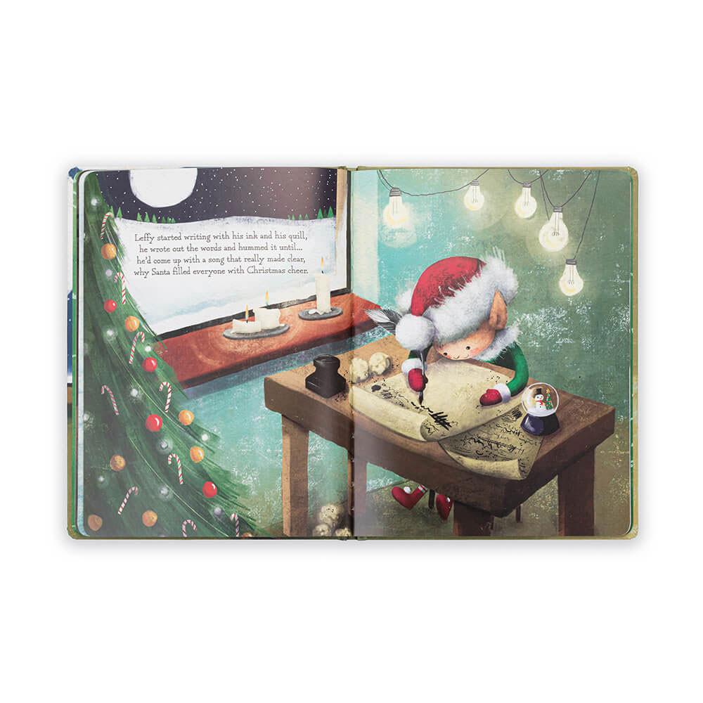 Książeczka Z Ogonkami Jellycat Leffy's Christmas Gift and Leffy Elf Medium Zielone | Polska  FZPG-72095